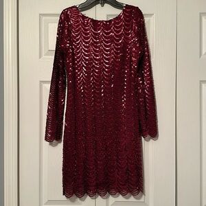 Sequin Burgundy Dress